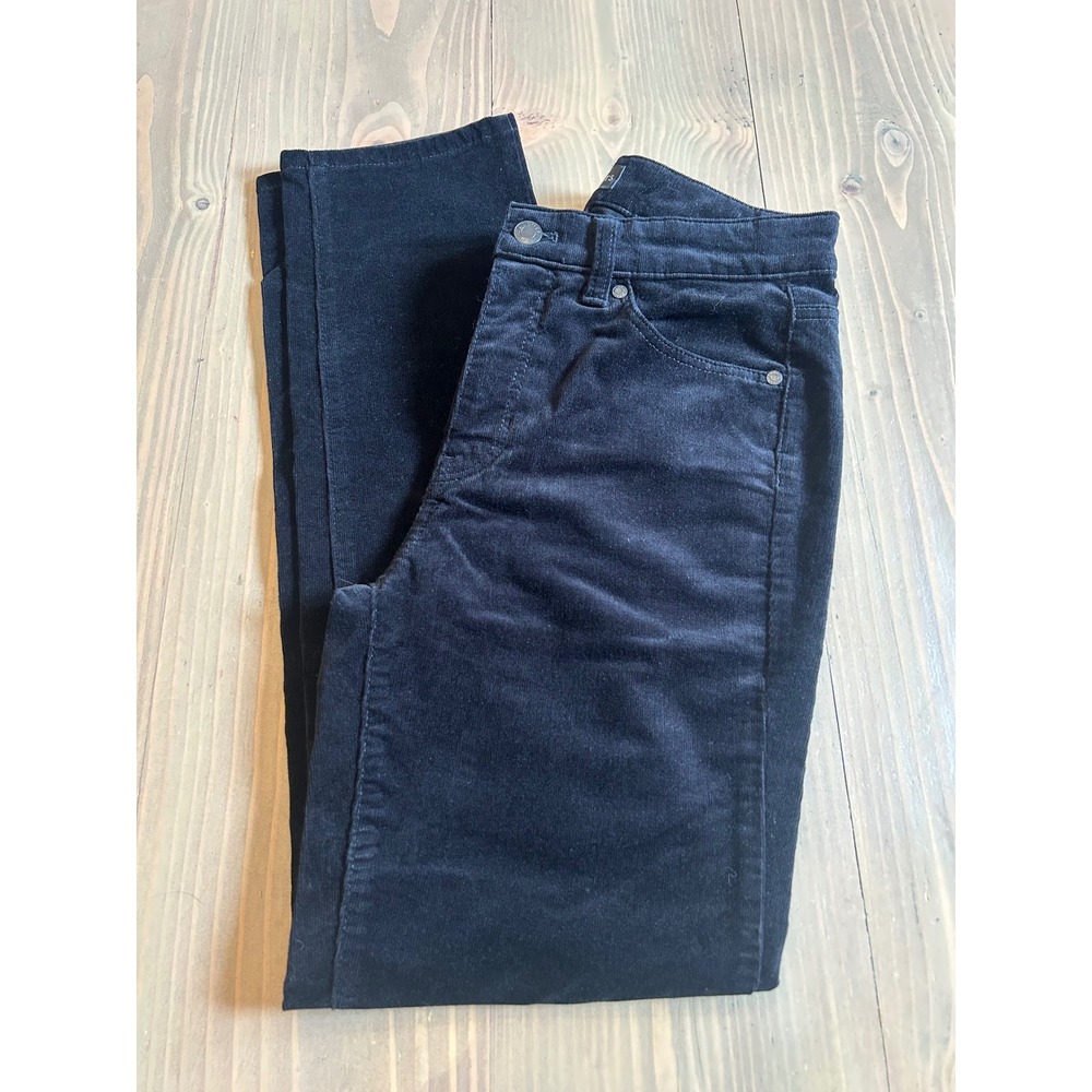 Talbots Black Corduroy Straight Leg Pants Womens 2P Petite 5-Pocket Trousers - Picture 5 of 5